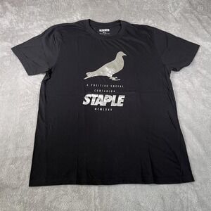 Staple Pigeon Wire T-Shirt Mens XL Black Logo‎ Graphic Tee Hype Y2K